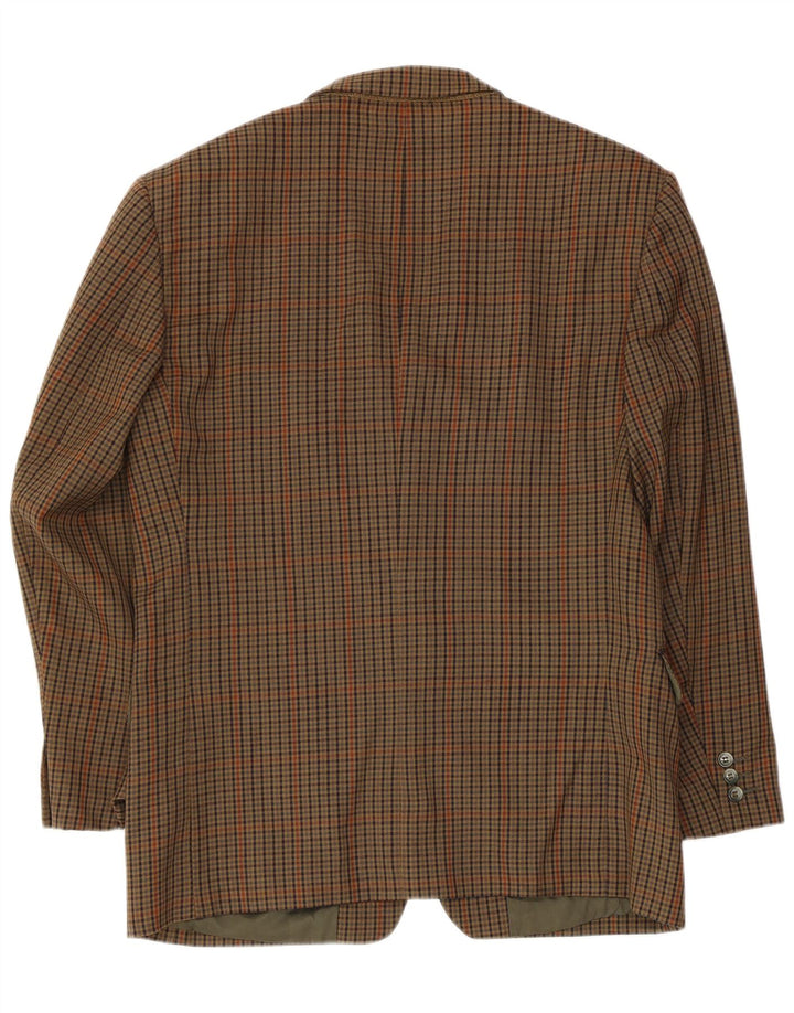 Vintage Mens 2 Button Blazer Jacket UK 38 Medium Brown Houndstooth