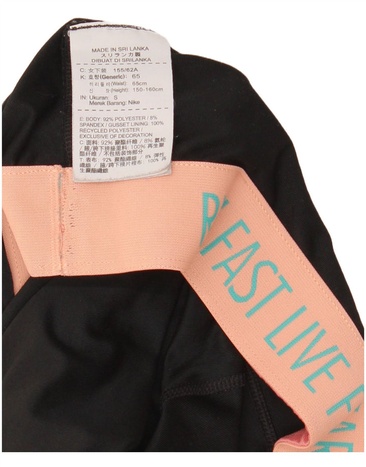 Nike Womens Dri Fit Capri Leggings UK 10 Small  Black Polyester