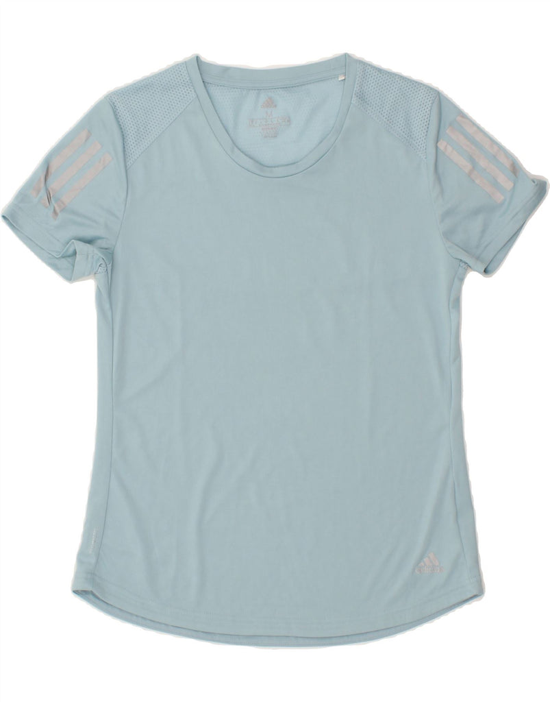 ADIDAS Womens Climacool T-Shirt Top UK 12/14 Medium Blue Vintage Adidas and Second-Hand Adidas from Messina Hembry 