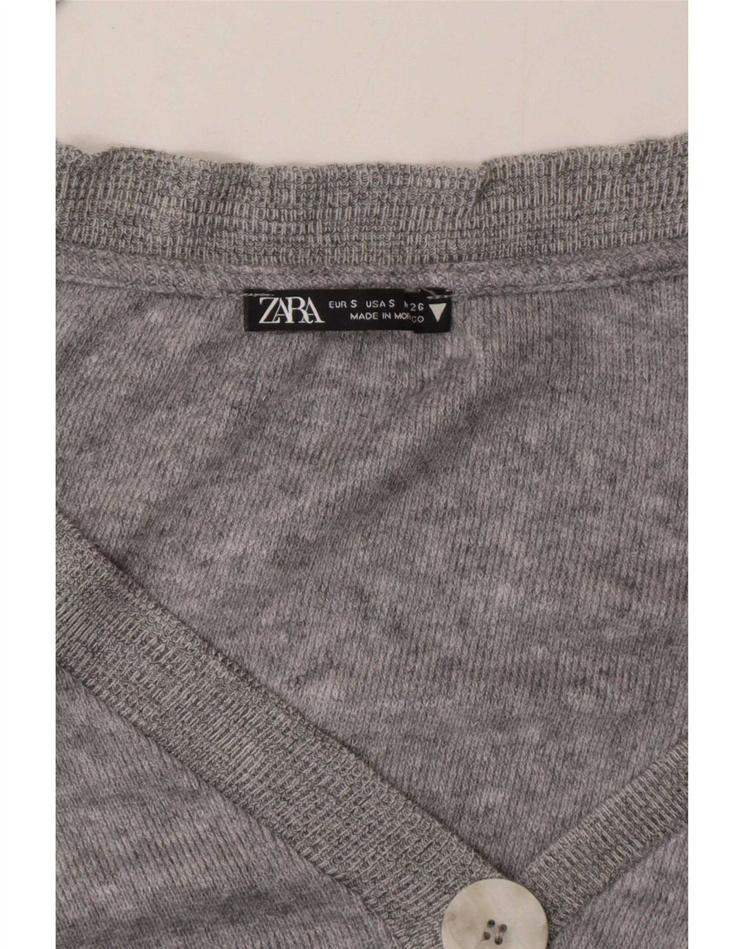 Zara Womens Crop Oversized Cardigan Sweater UK 10 Small Grey