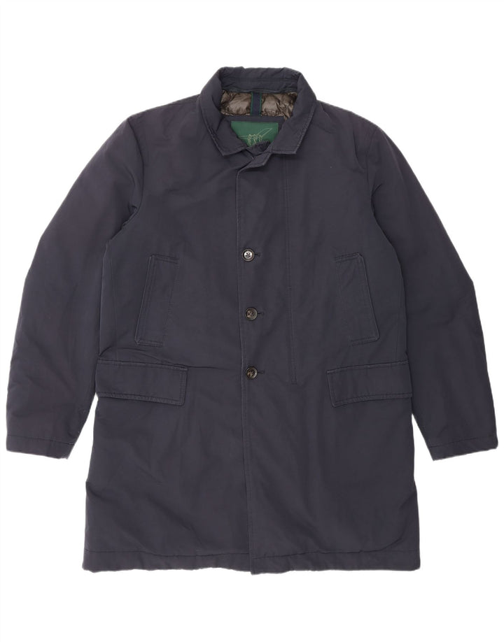 Henry Cottons Mens Padded Coat IT 50 Large Navy Blue Cotton