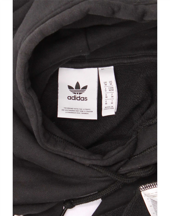 Adidas Mens Graphic Hoodie Jumper Medium Black Cotton