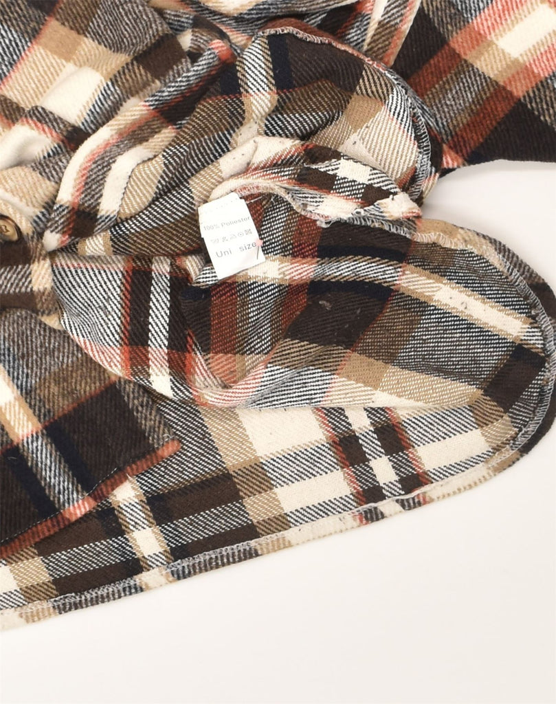 VINTAGE Womens Flannel Shirt UK 14 Large Brown Check Cotton | Vintage Vintage | Thrift | Second-Hand Vintage | Used Clothing | Messina Hembry 