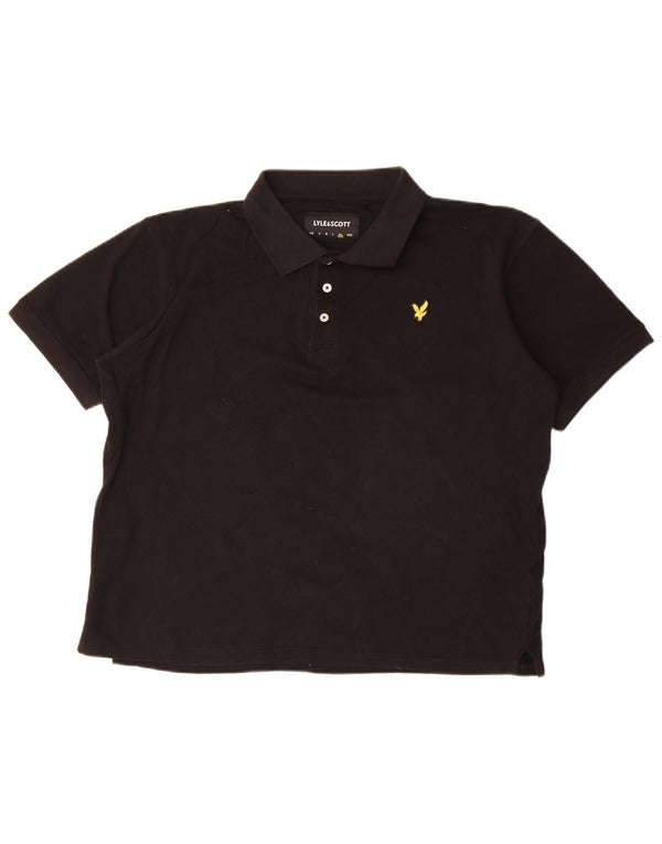 Lyle & Scott Mens Polo Shirt XL Black Cotton