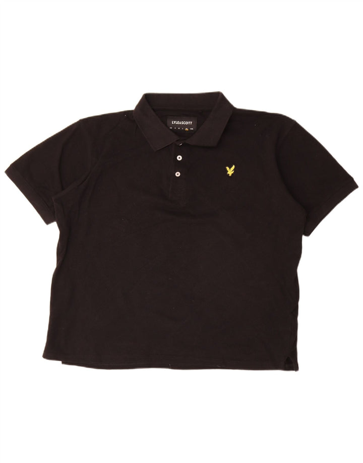 Lyle & Scott Mens Polo Shirt XL Black Cotton