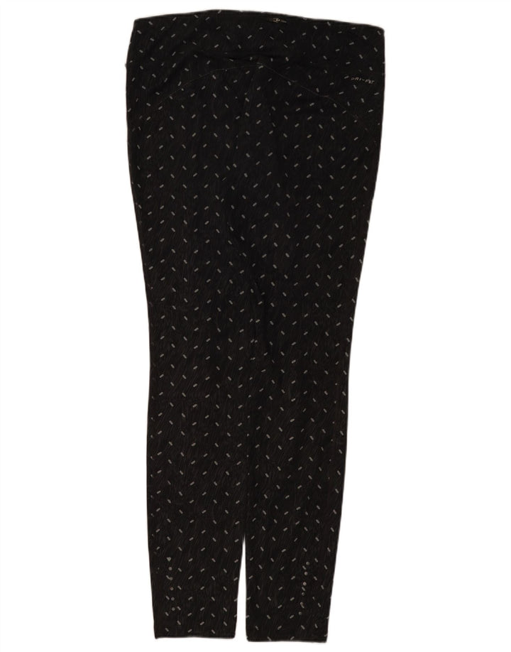 Nike Womens Dri Fit Leggings UK 14 Large Black Spotted