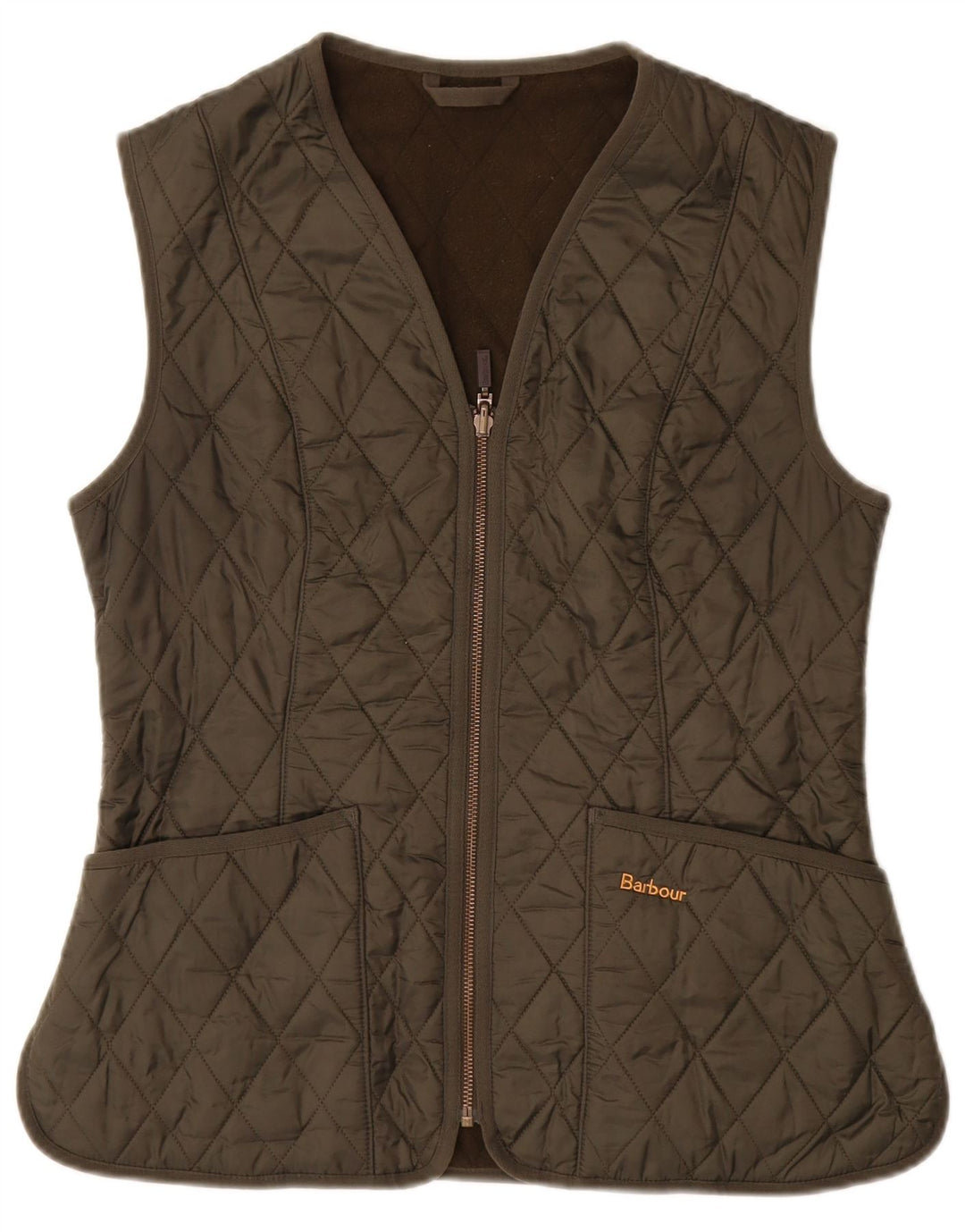 BARBOUR Womens Quilted Gilet UK 12 Medium  Khaki Polyamide
