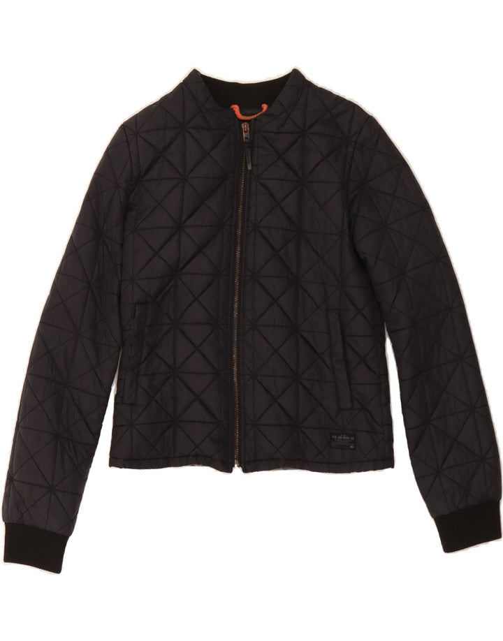 LEE Womens Quilted Jacket UK 10 Small Black Polyester Vintage Lee and Second-Hand Lee from Messina Hembry 
