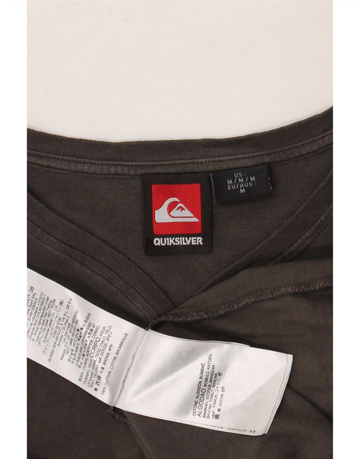 QUIKSILVER Mens T-Shirt Top Medium Brown Cotton