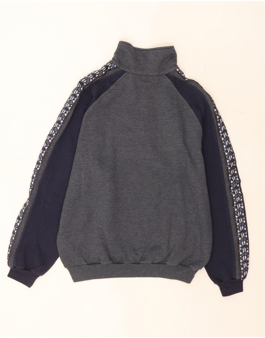 Lotto Mens Graphic Zip Neck Sweatshirt Jumper Medium Grey Colourblock