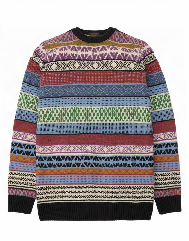 Catalina Mens V-Neck Jumper Sweater Small Multicoloured Geometric