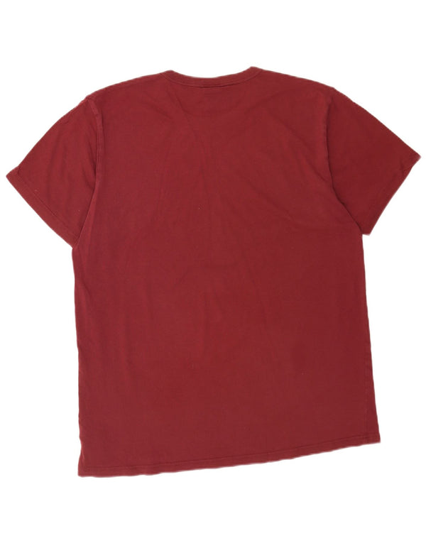G-Star Mens Graphic T-Shirt Top Large Burgundy Cotton