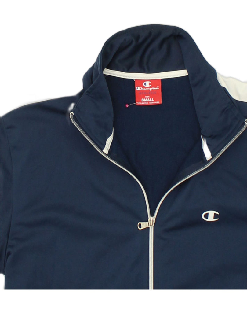 CHAMPION Mens Tracksuit Top Jacket Small Navy Blue Polyester | Vintage Champion | Thrift | Second-Hand Champion | Used Clothing | Messina Hembry 