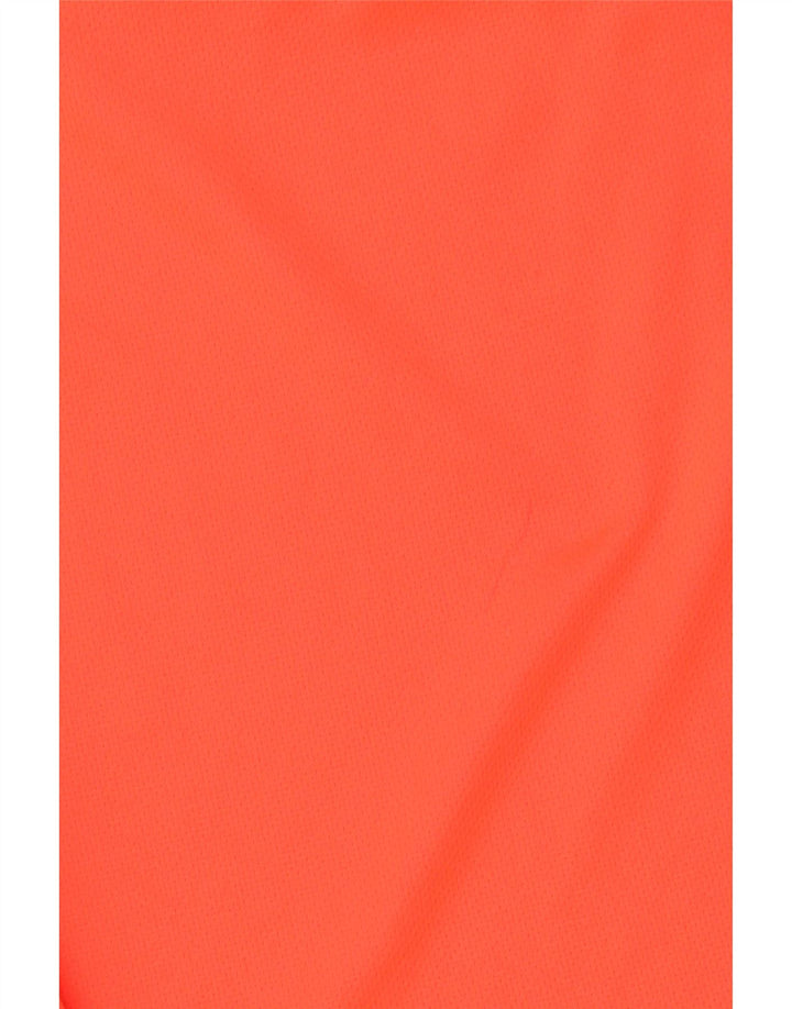 ADIDAS Boys Climalite T-Shirt Top 15-16 Years Orange Colourblock Polyester
