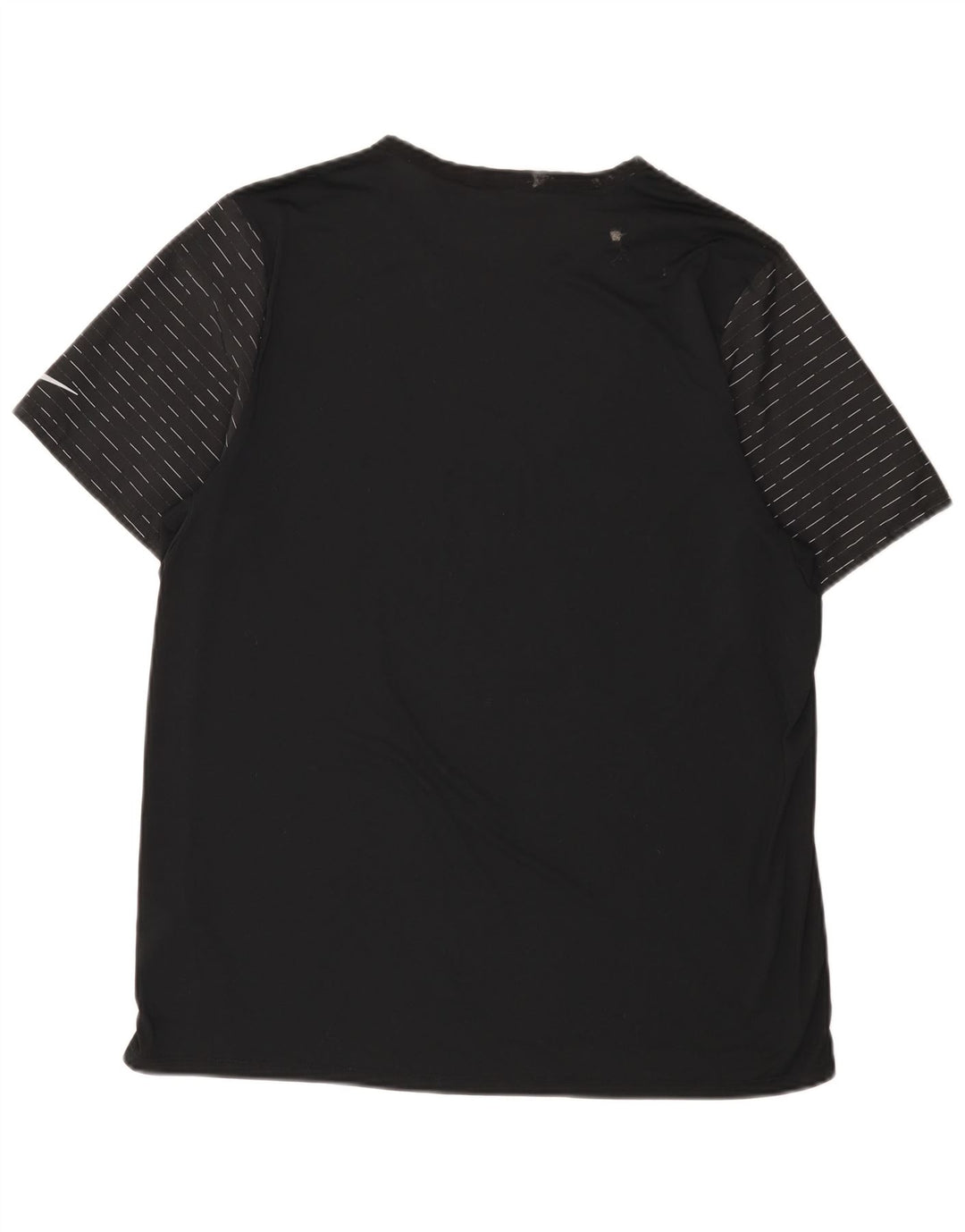 Nike Mens Dri Fit T-Shirt Top XL Black Pinstripe Polyester