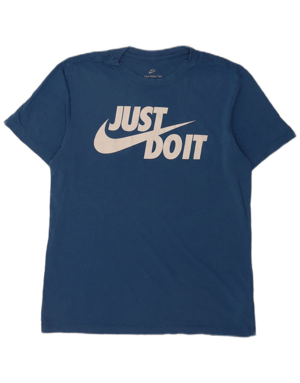 Nike Mens Graphic T-Shirt Top Medium Blue Cotton