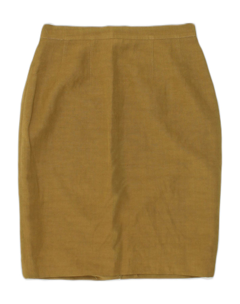 OLIVER Womens High Waist Pencil Skirt IT 44 Medium W26 Brown Linen | Vintage Oliver | Thrift | Second-Hand Oliver | Used Clothing | Messina Hembry 