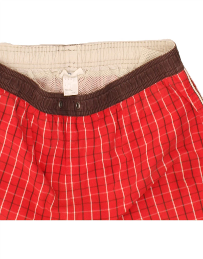 REEBOK Mens Sport Shorts Medium Red Check Polyester | Vintage Reebok | Thrift | Second-Hand Reebok | Used Clothing | Messina Hembry 