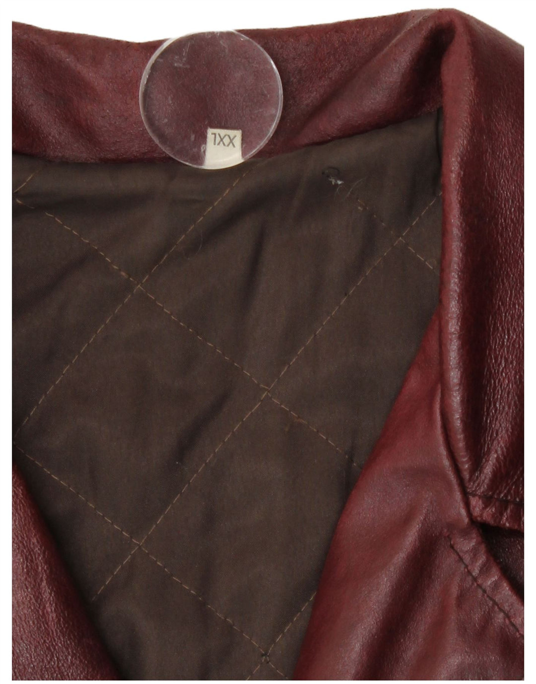 Vintage Mens 3 Button Leather Blazer Jacket UK 44 2XL Burgundy