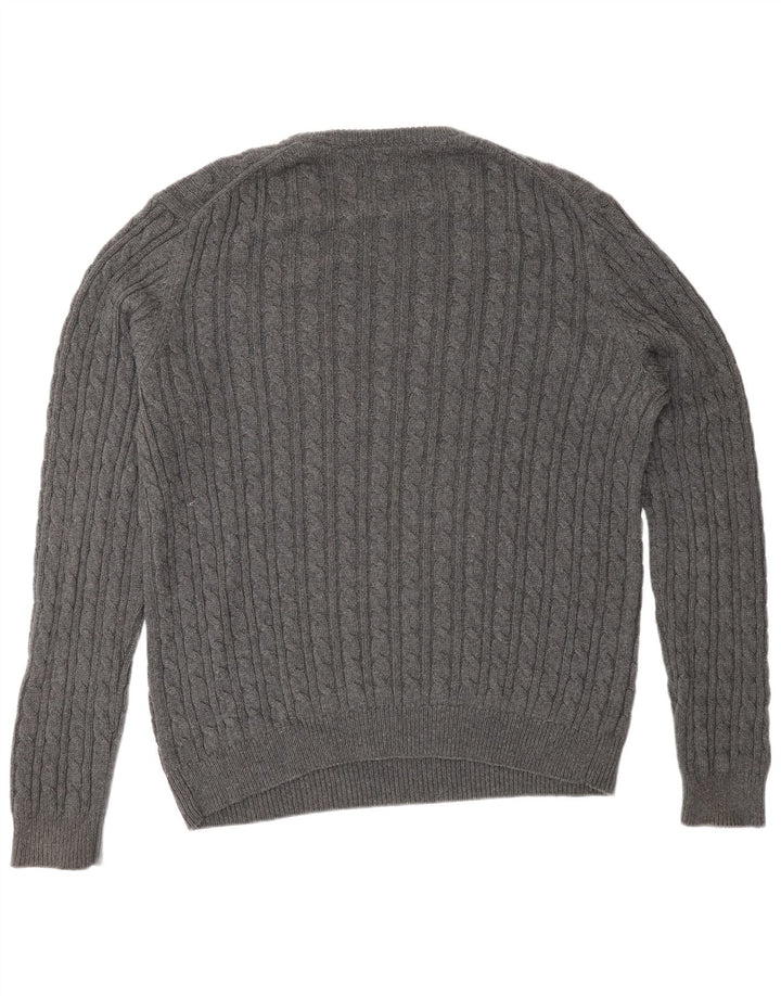 Farah Mens Vintage Crew Neck Jumper Sweater Large Grey Cotton