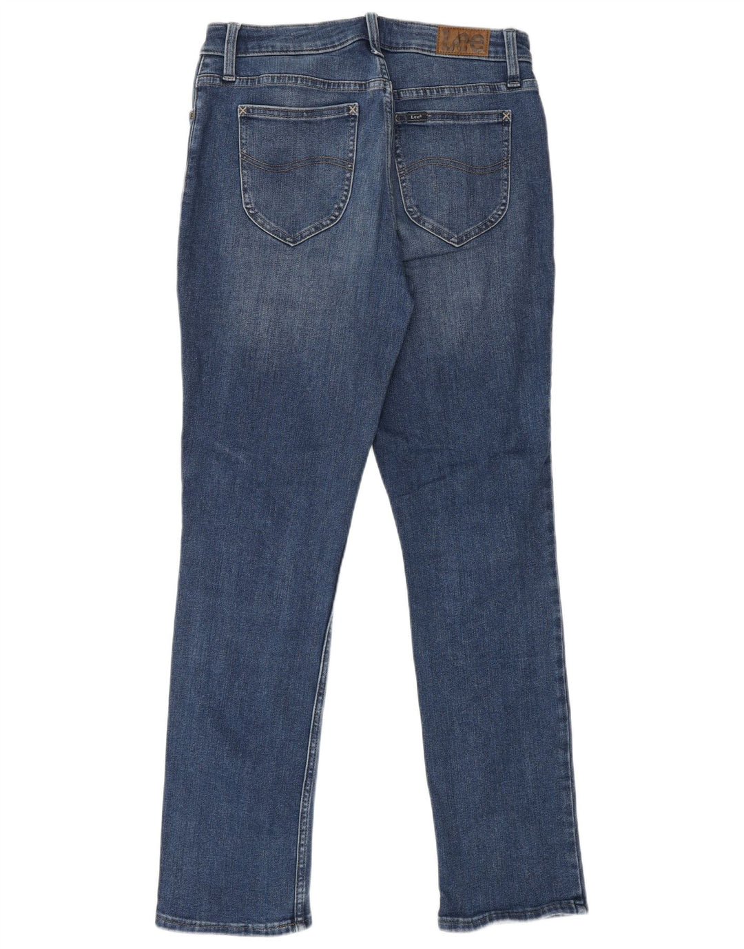 LEE Womens Mid Rise Regular Fit Straight Jeans W29 L31  Blue Cotton