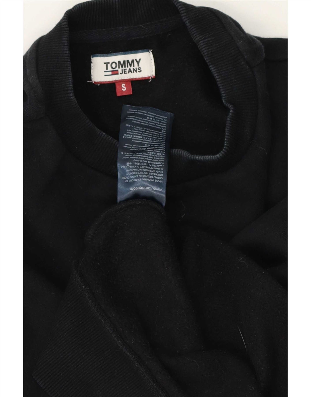 Tommy Hilfiger Womens Oversized Sweatshirt Jumper UK 10 Small Black Cotton