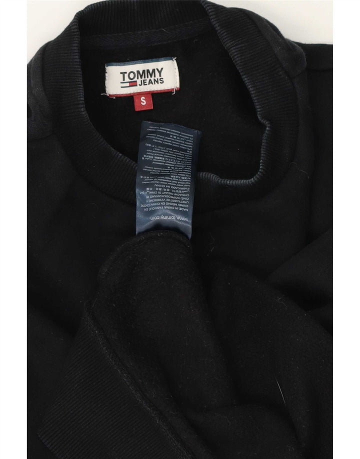 Tommy Hilfiger Womens Oversized Sweatshirt Jumper UK 10 Small Black Cotton