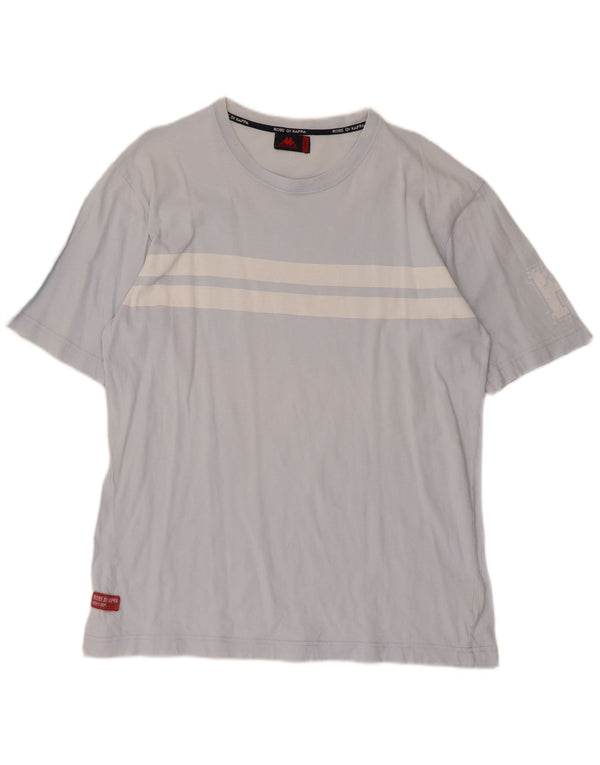 Kappa Mens T-Shirt Top Large Blue Striped Cotton