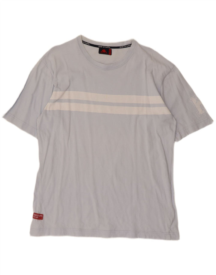 Kappa Mens T-Shirt Top Large Blue Striped Cotton