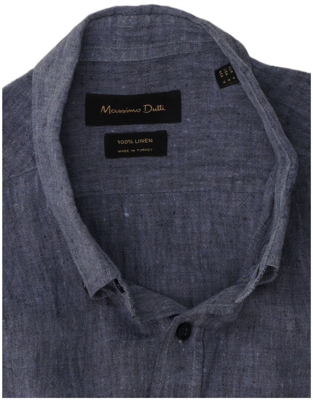 Massimo Dutti Mens Shirt Medium Blue Linen