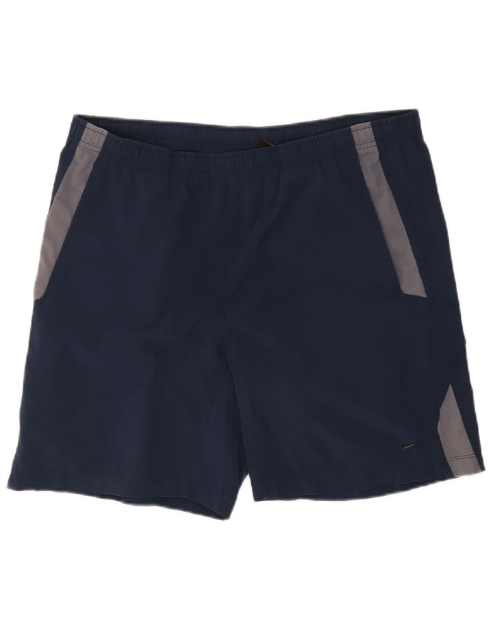 Nike Mens Sport Shorts Small Navy Blue Colourblock Polyester