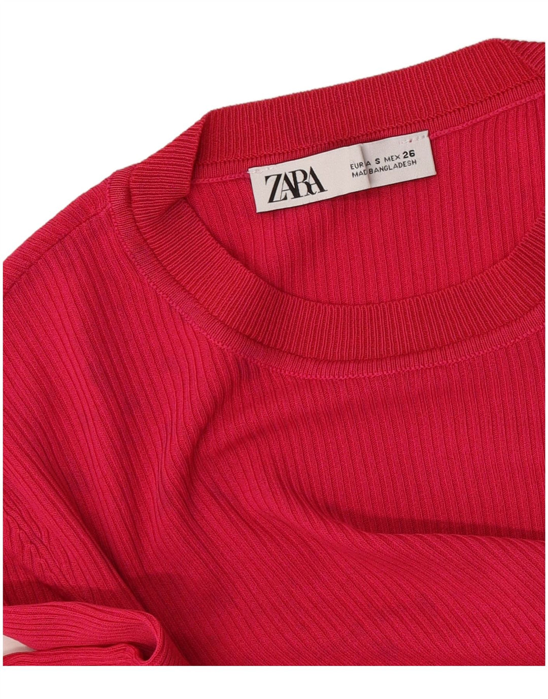 Zara Womens Top Long Sleeve UK 10 Small Pink