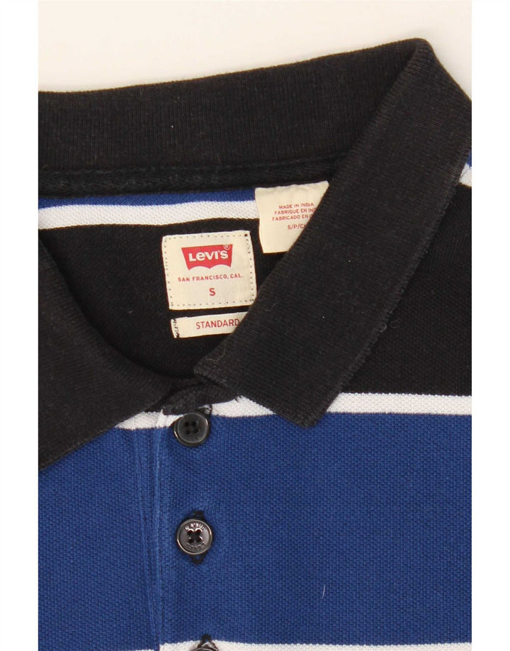 Levi's Mens Standard Fit Polo Shirt Small Blue Striped