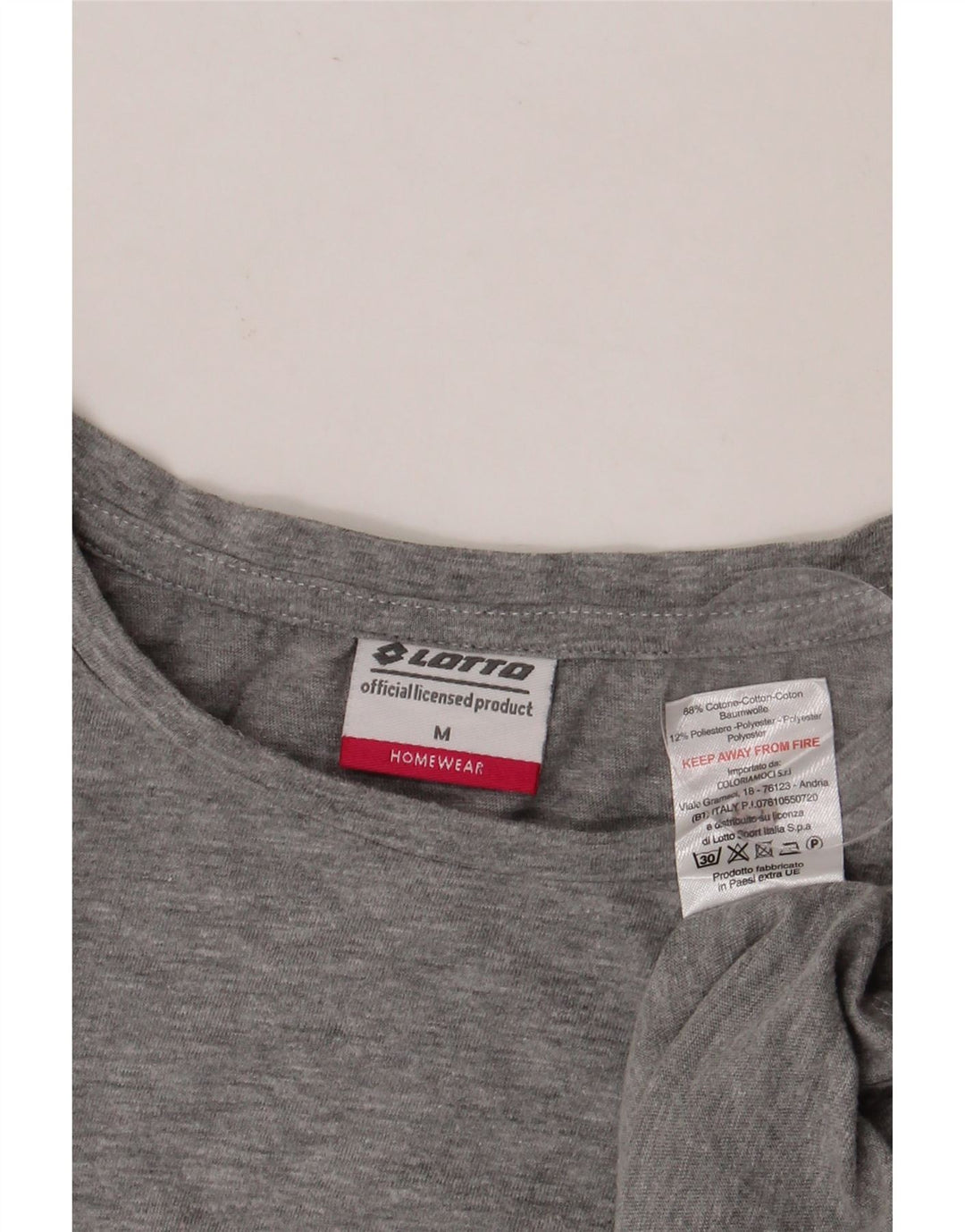LOTTO Womens T-Shirt Top UK 14 Medium Grey Cotton