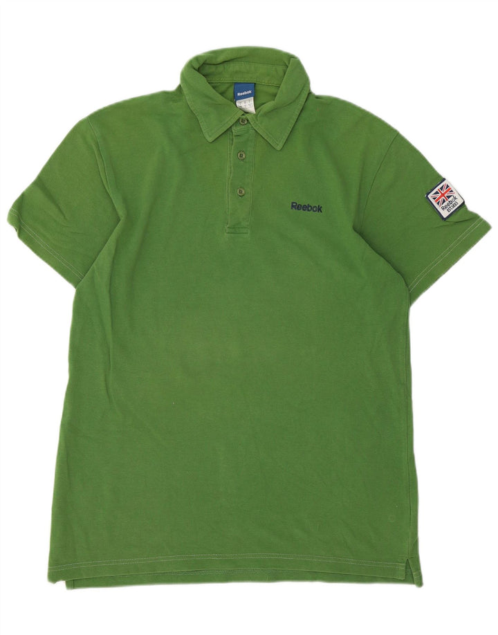 Reebok Mens Polo Shirt Medium Green Cotton