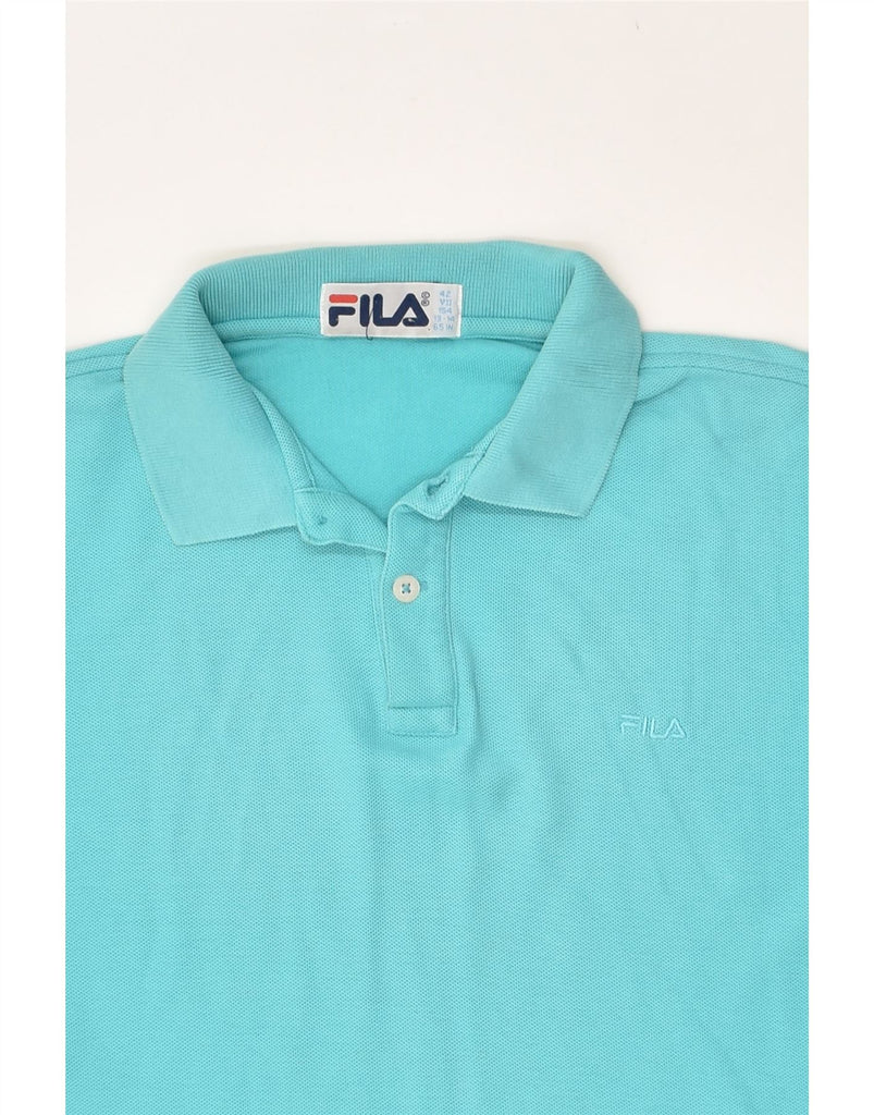 FILA Boys Polo Shirt 13-14 Years Blue Cotton | Vintage Fila | Thrift | Second-Hand Fila | Used Clothing | Messina Hembry 