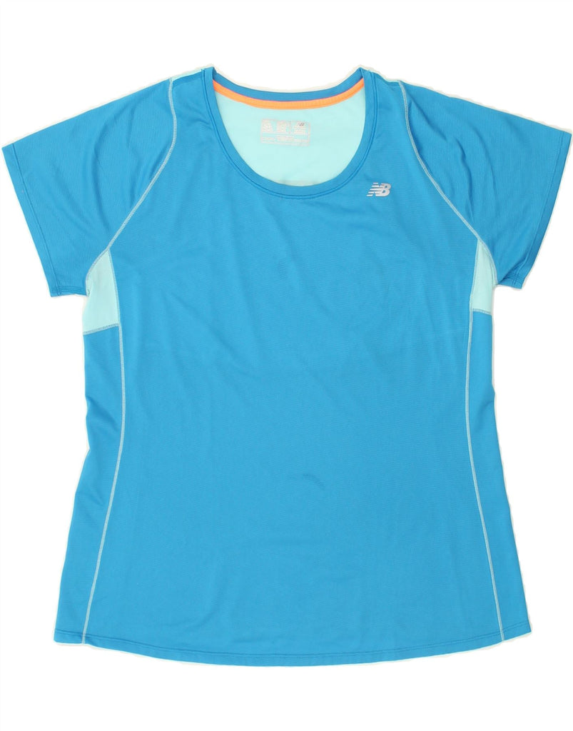 NEW BALANCE Womens T-Shirt Top UK 18 XL Blue Colourblock Vintage New Balance and Second-Hand New Balance from Messina Hembry 