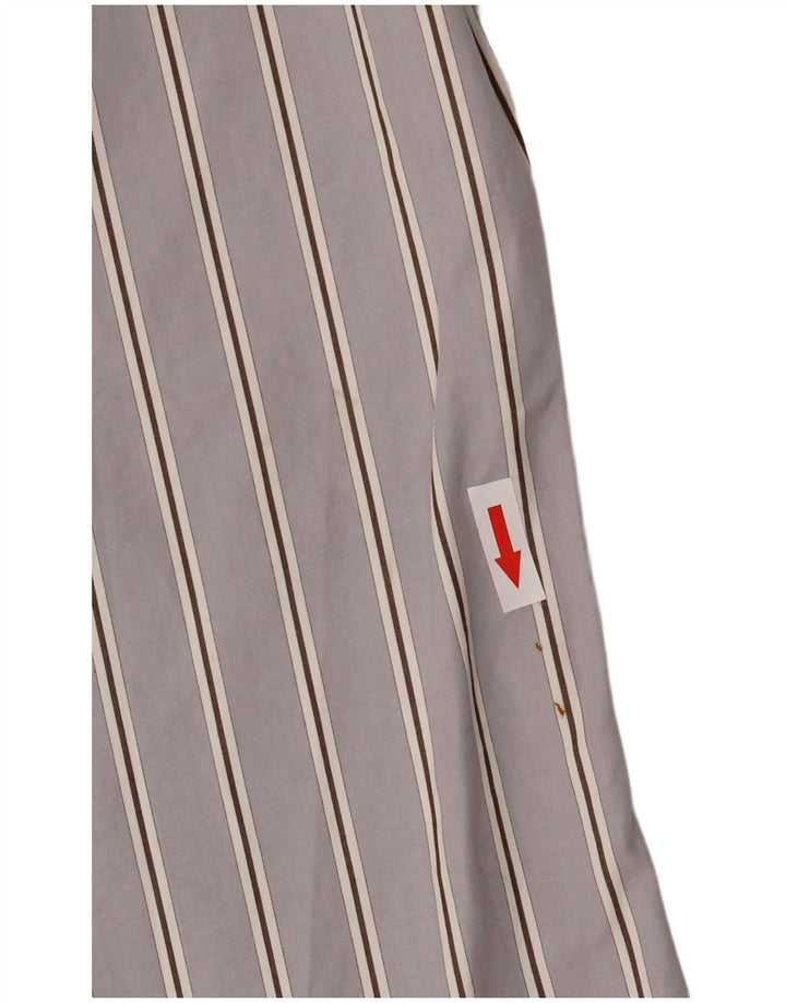 Superdry Mens Shirt Medium Grey Striped Cotton