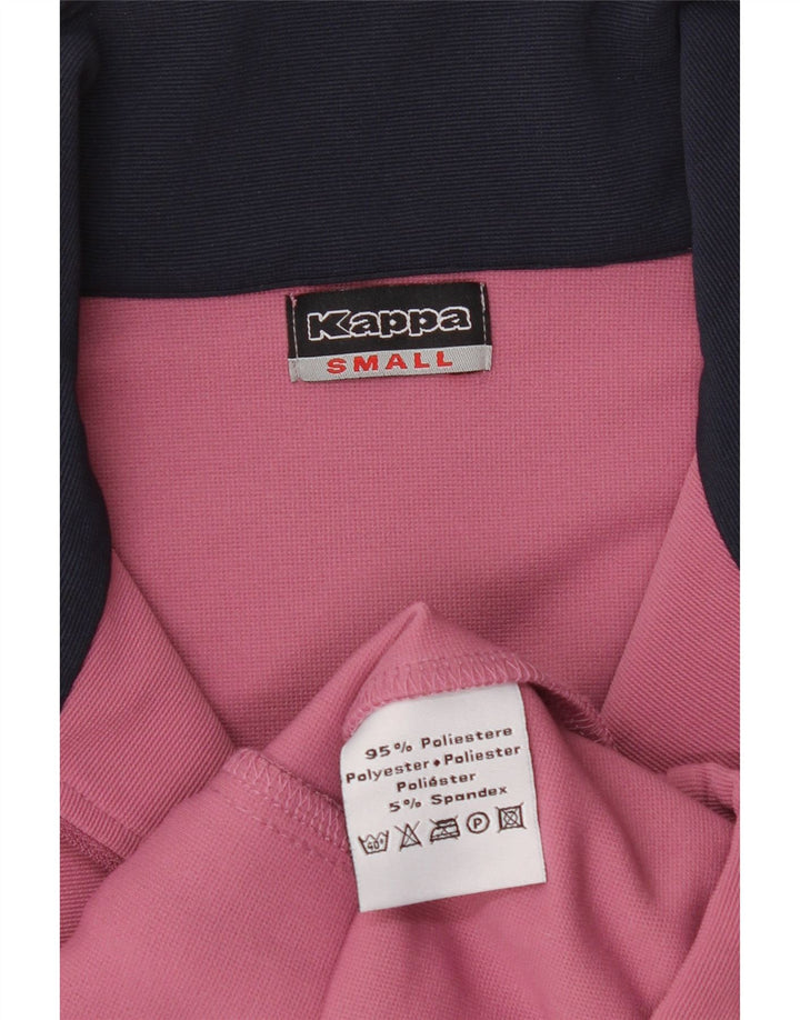 Kappa Womens Tracksuit Top Jacket UK 10 Small Pink Colourblock Polyester
