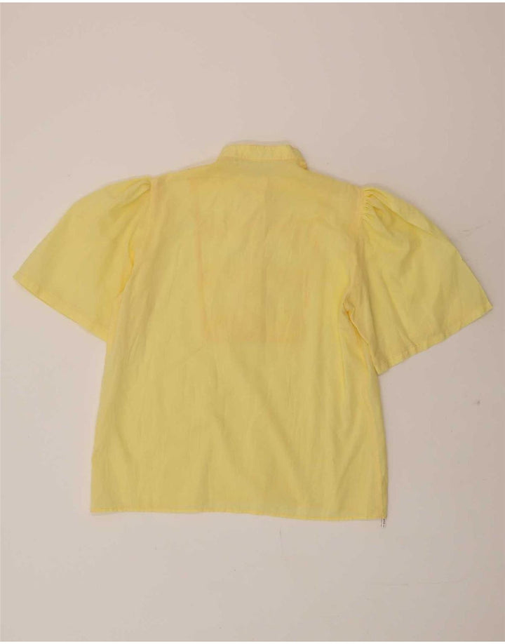 Vintage Womens Blouse Top IT 44 Medium Yellow Polyester