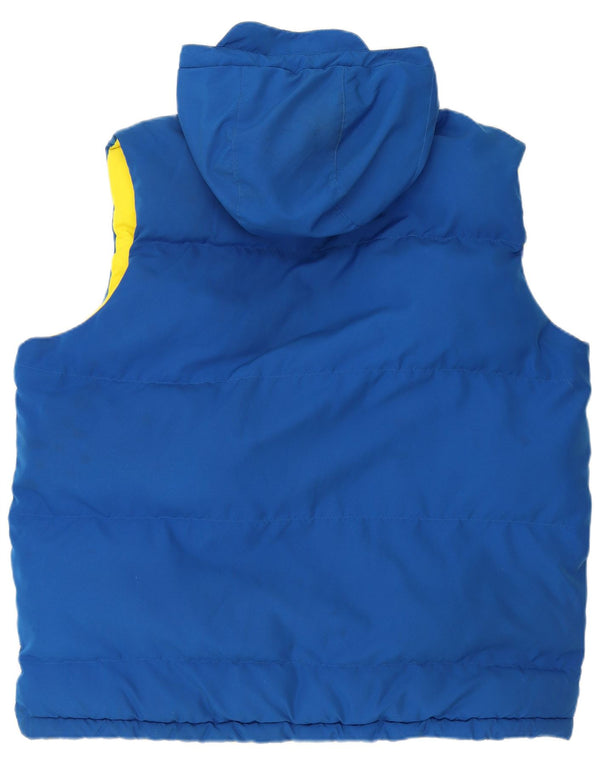 ADIDAS Mens Hooded Reversible Padded Gilet UK 42 XL Blue