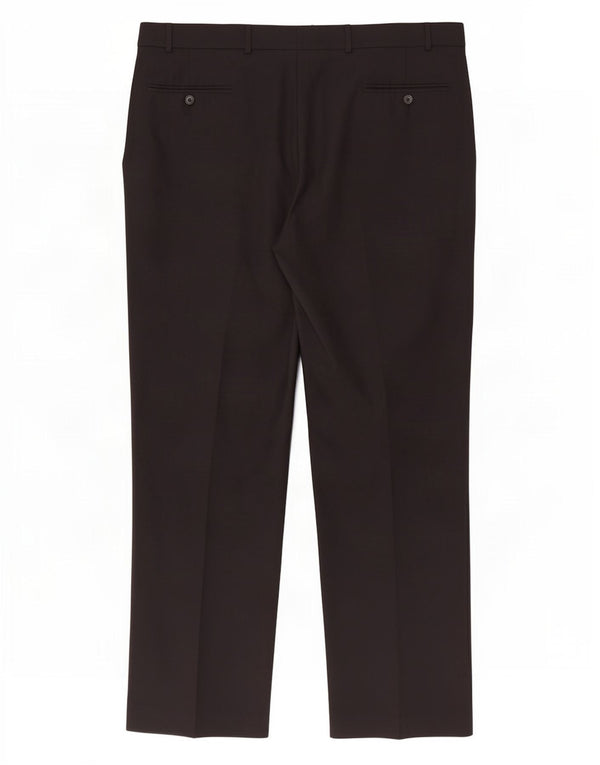 Marks & Spencer Mens Straight Suit Trousers W40 L31 Black Wool