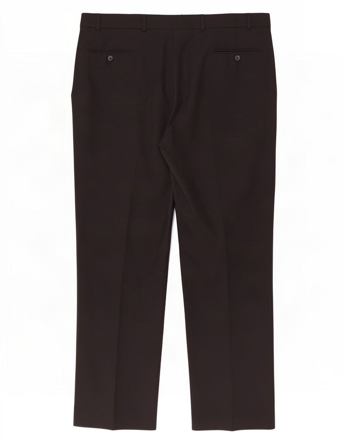 Marks & Spencer Mens Straight Suit Trousers W40 L31 Black Wool
