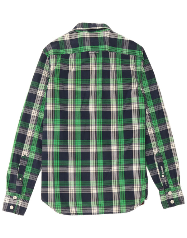 Superdry Mens Shirt Medium Green Check Cotton