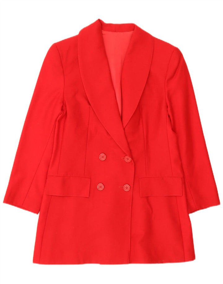 Vintage Womens Double Breasted Blazer Jacket UK 12 Medium Red