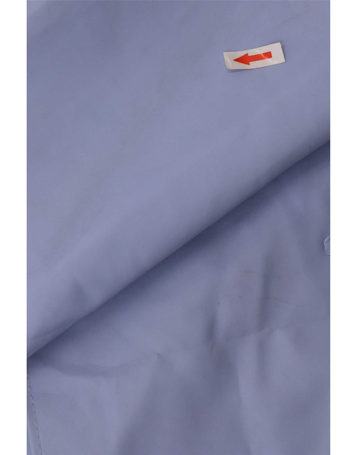 Stutterheim Mens Hooded Raincoat UK 40 Large Blue Cotton