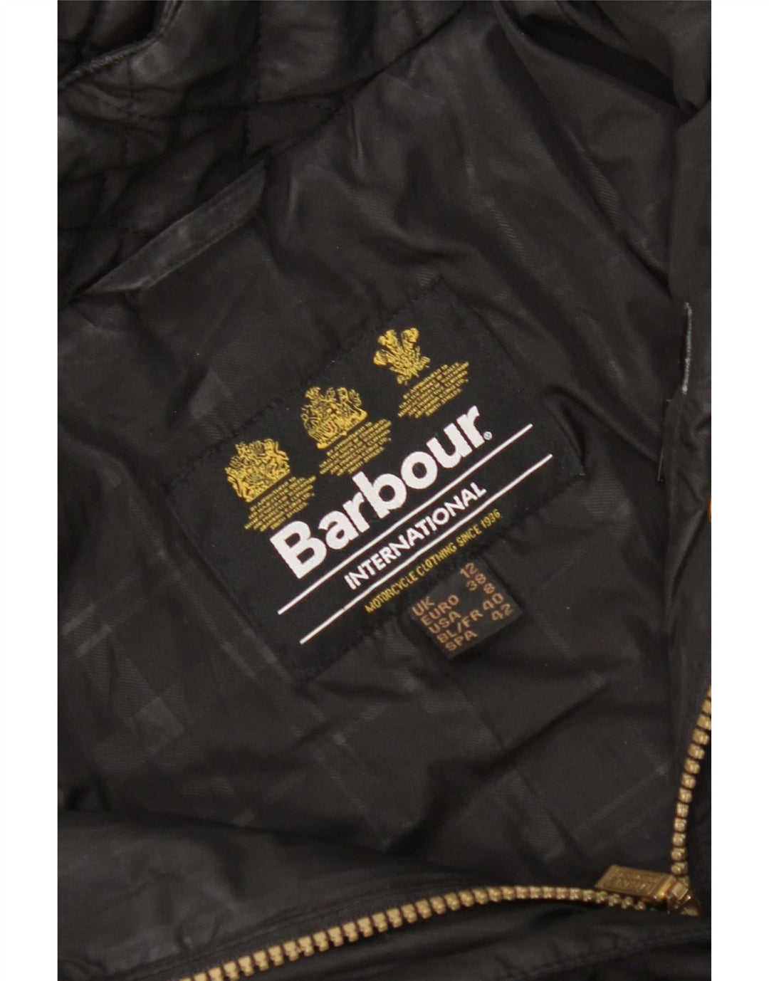 Barbour Womens Hooded Quilted Parka Jacket UK 12 Medium Black
