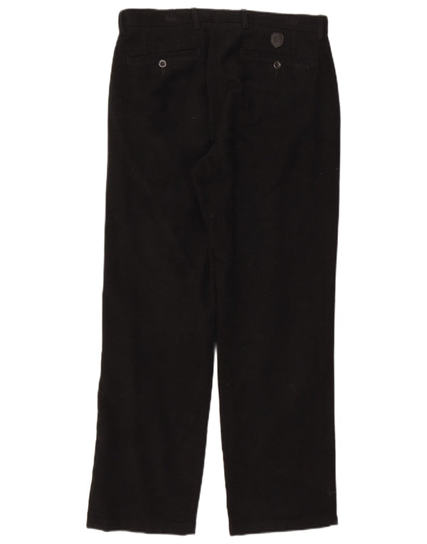 Marks & Spencer Mens Blue Harbour Straight Chino Trousers W32 L29 Black