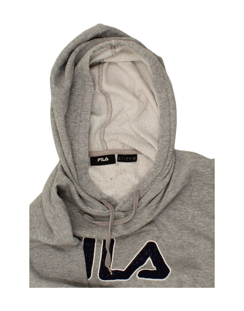 FILA Mens Graphic Hoodie Jumper Large Grey Cotton Vintage Fila and Second-Hand Fila from Messina Hembry 