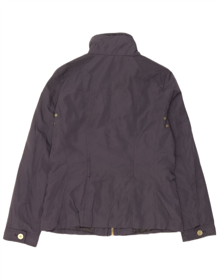 Zara Womens Utility Jacket UK 14 Large Navy Blue Polyester